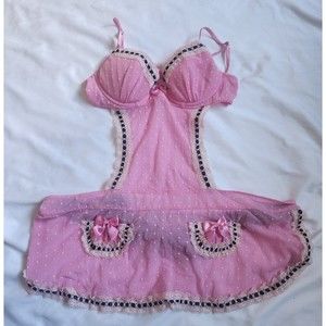 Victorias Secret Pink Maid Lingerie Size 34B
